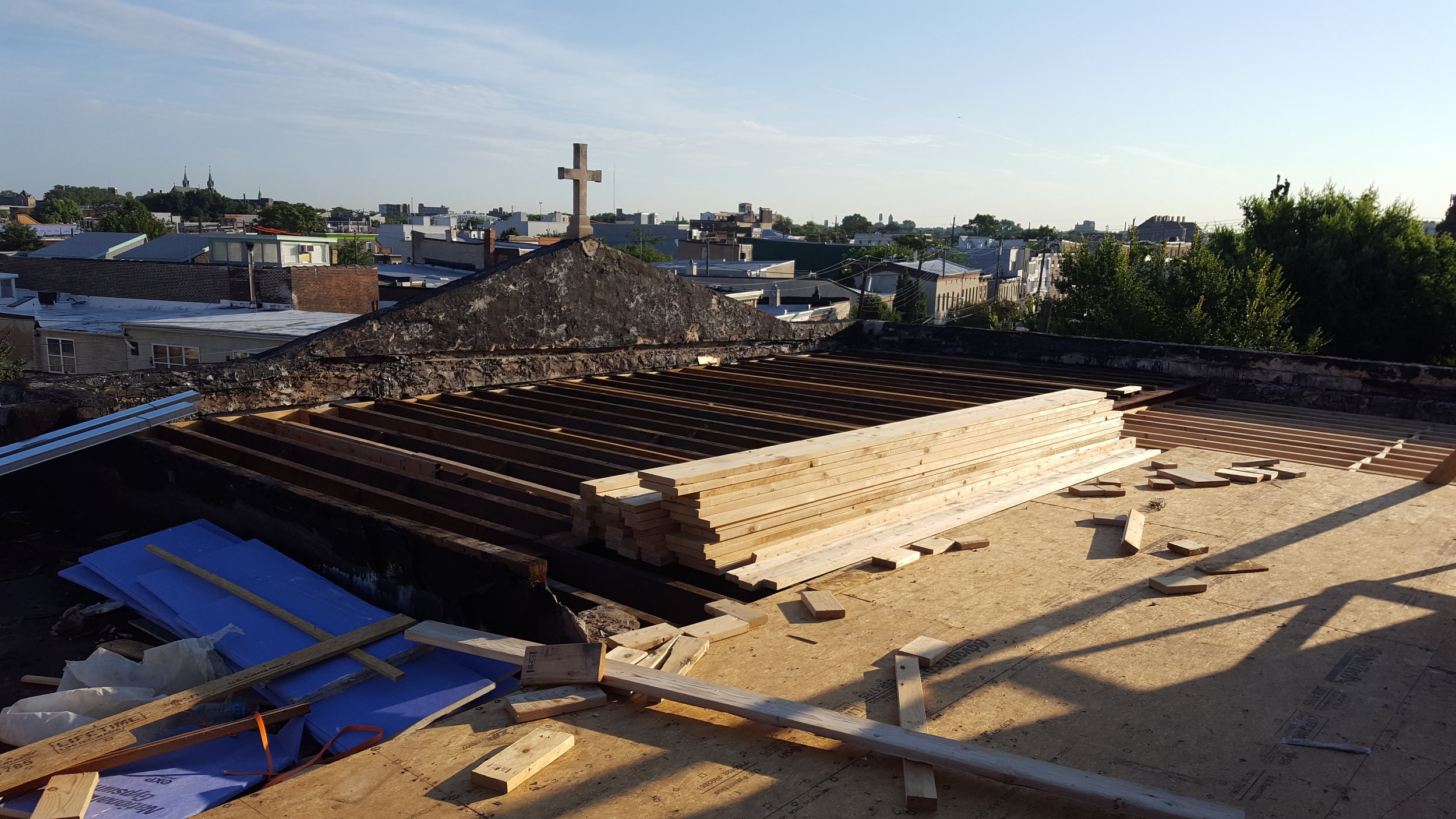 View from the rooftop of the original building, before the third floor additions were built.