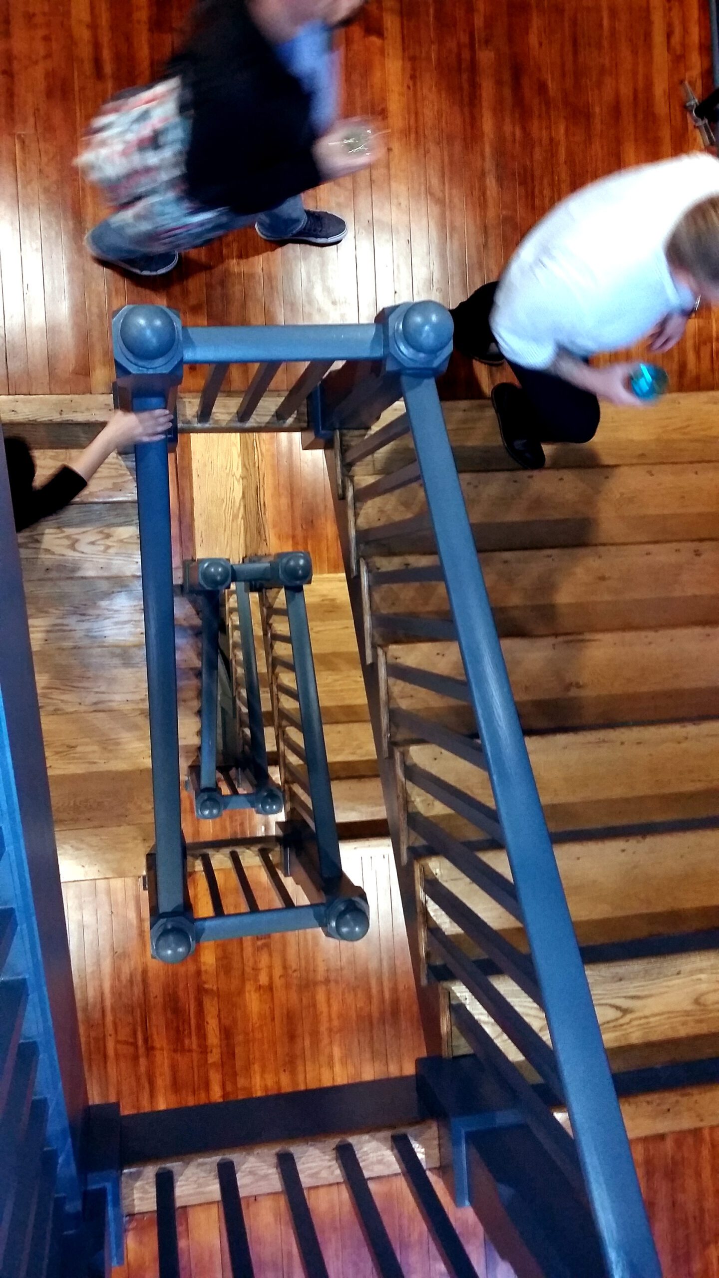 The original main staircase was repaired and refinished, then extended up to the third floor.