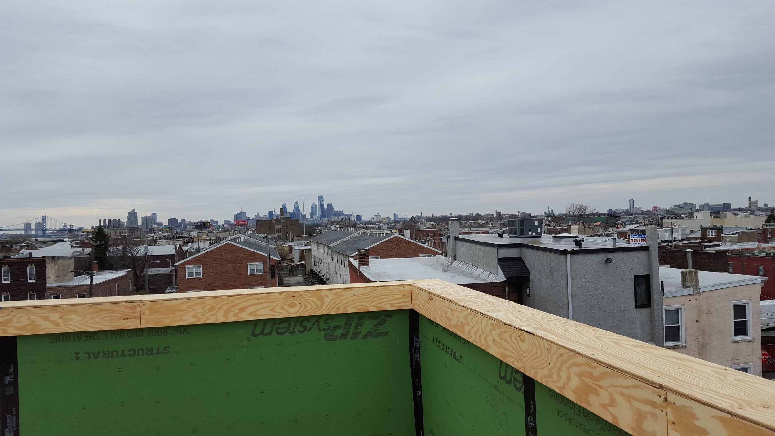 view of the Center City skyline from the roof