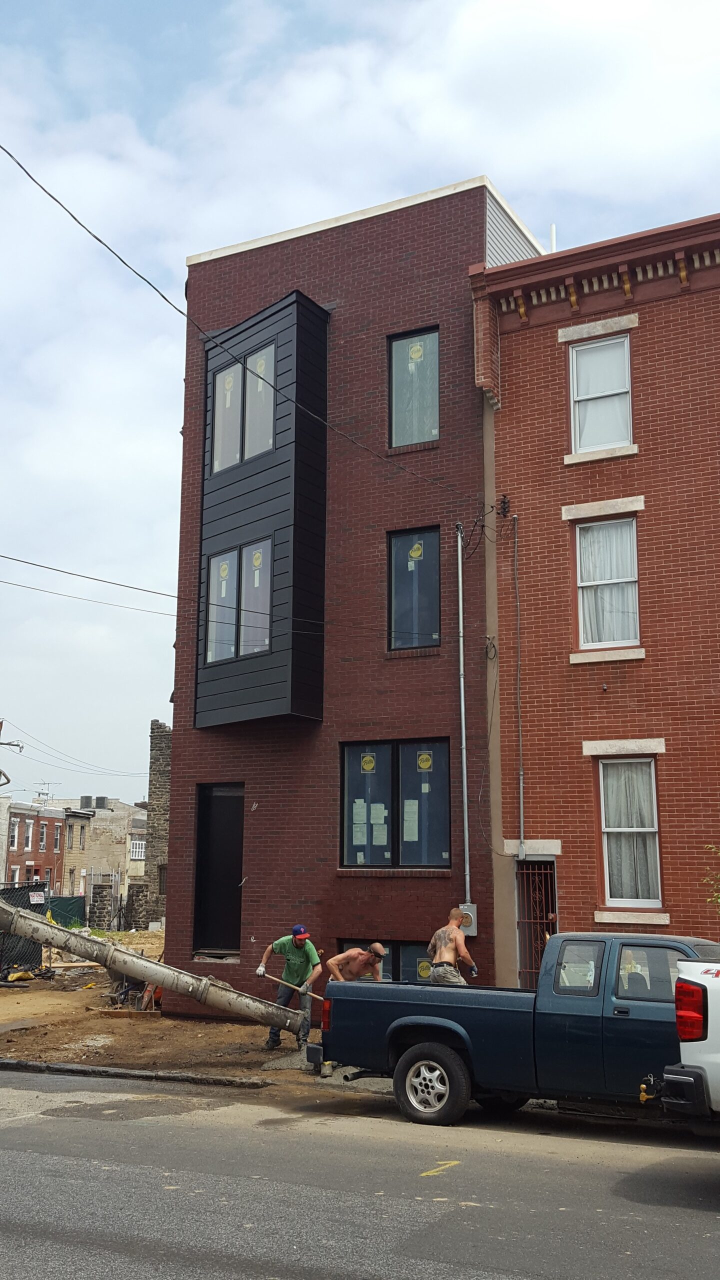 Cumberland Street facade; sidewalk is going back in