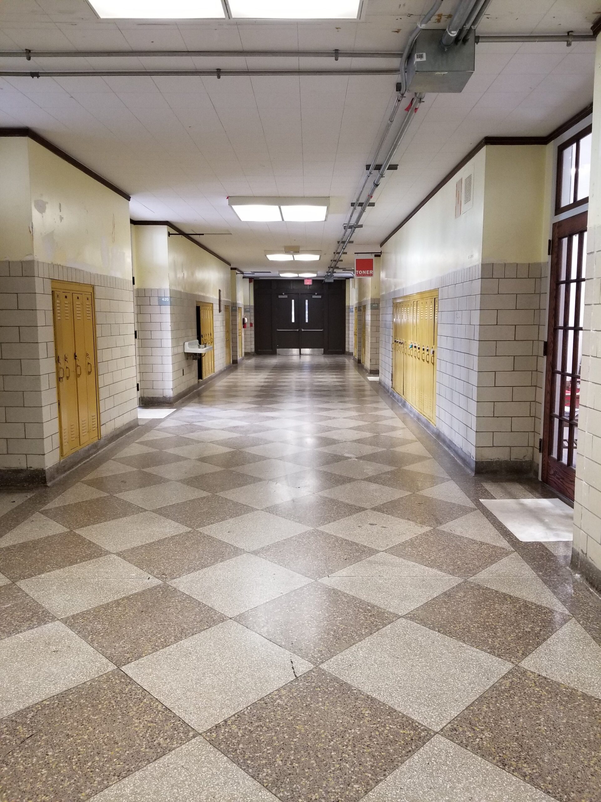 The hallway outside our office. Look at that great terrazzo floor!