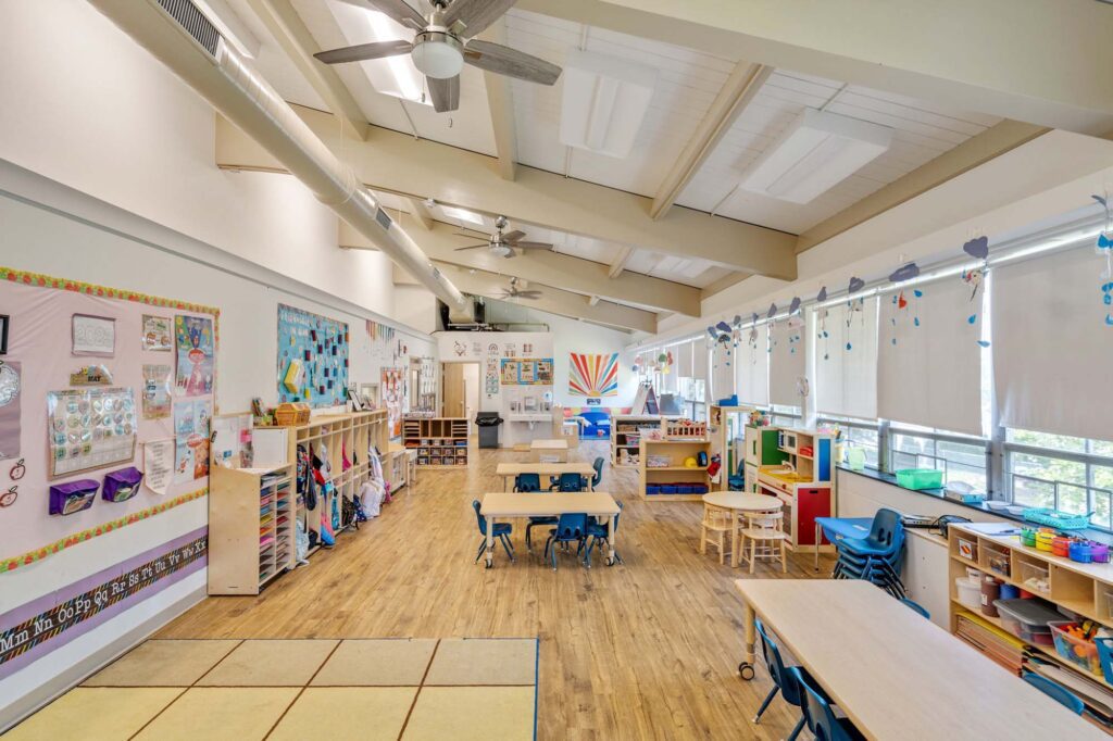 adaptive reuse and interior design of lutheran church for daycare center
